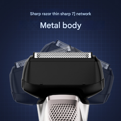 Silver Reciprocating 5-Blade Beard Trimmer - Waterproof Electric Razor for Full-Body Use V888-ELOSUNG28302