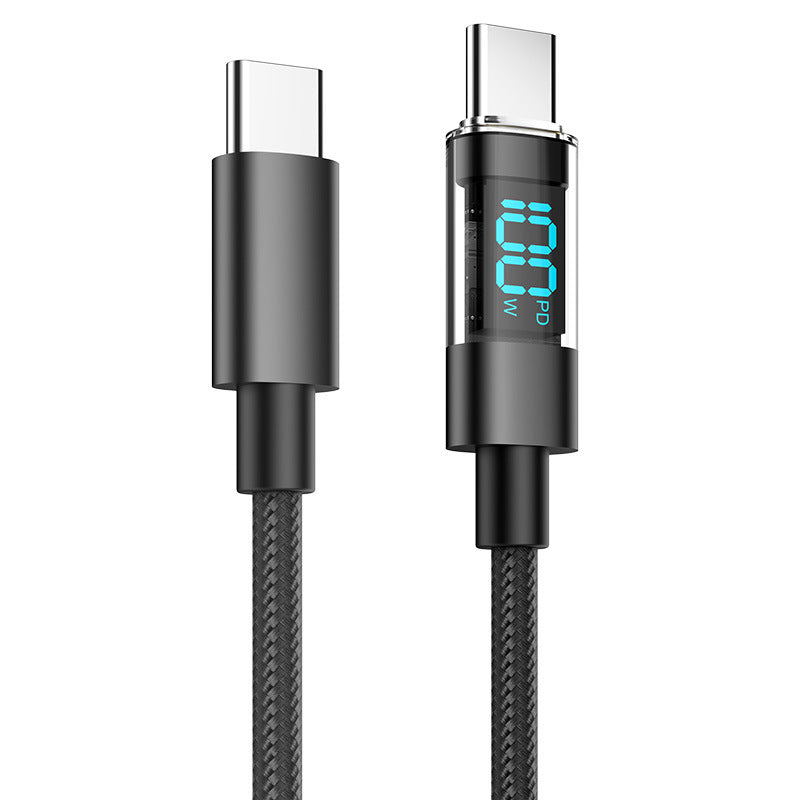 2 Meter Type-C To Type-C 4-Piece Set 1m 100W Super Fast Charge Transparent Aluminum Shell Digital Display V888-ELOSUNG28304