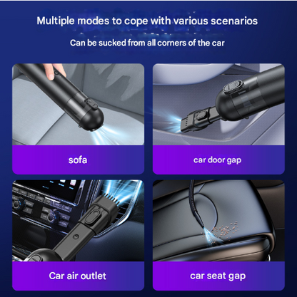 Black Versatile 2-in-1 Cordless Handheld Vacuum Cleaner & Blower - USB Rechargeable, High-Power for Car & Home V888-ELOSUNG28319