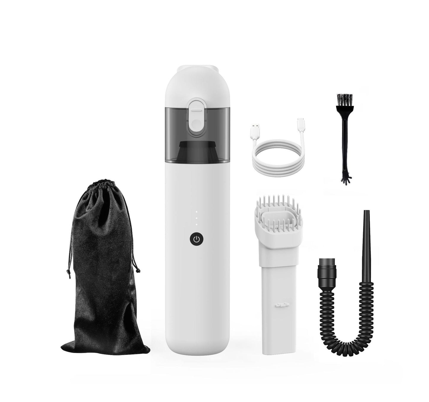 White Versatile 2-in-1 Cordless Handheld Vacuum Cleaner & Blower - USB Rechargeable, High-Power for Car & Home V888-ELOSUNG28320