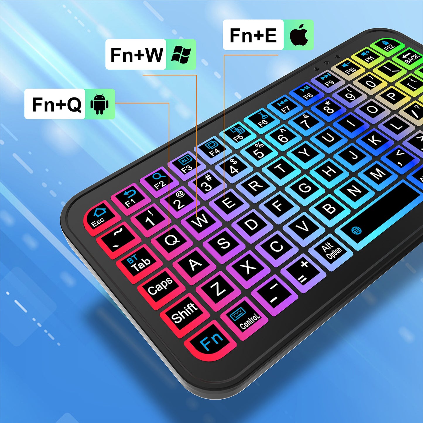 M7 Ultra-Slim Mini Bluetooth Keyboard - Tri-System Portable Wireless Typing for Phone, Tablet & PC V888-ELOSUNG28335