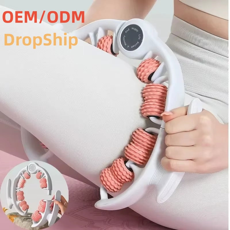 Pink 360 Degree Clamp Leg Roller Massager - Deep Tissue Relief for Thighs, Calves & Arms V888-ELOSUNG28336