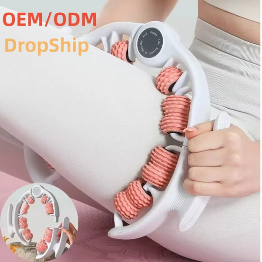 Green 360 Degree Clamp Leg Roller Massager - Deep Tissue Relief for Thighs, Calves & Arms V888-ELOSUNG28337