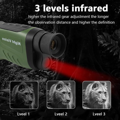 Green HD Digital Night Vision Monocular - High-Magnification Infrared Scope for Day & Night Use V888-ELOSUNG28341