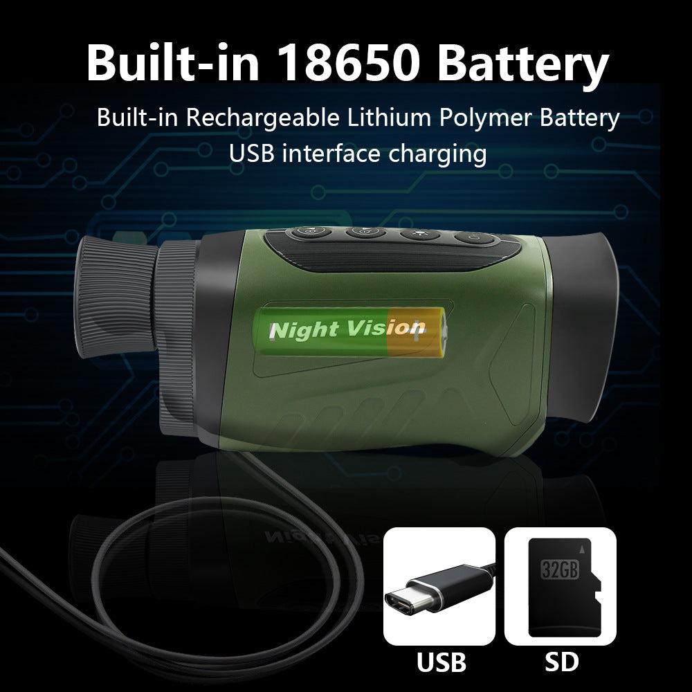 Green HD Digital Night Vision Monocular - High-Magnification Infrared Scope for Day & Night Use V888-ELOSUNG28341