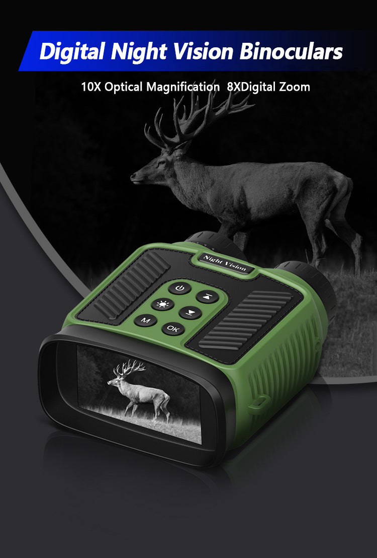 Black 4K Ultra HD Digital Night Vision Binoculars - Infrared Scope for Hunting & Outdoor Observation V888-ELOSUNG28342