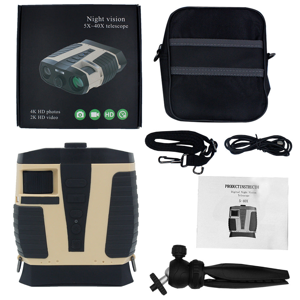 Beige HD Digital Night Vision Binoculars - High Magnification Infrared Scope with Color Night View V888-ELOSUNG28348