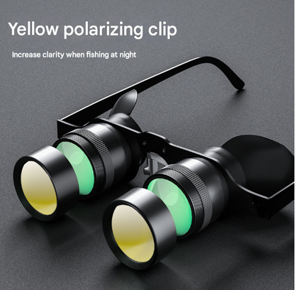 10x Telescope + Yellow Polarised Lens 10x HD Fishing Binocular Glasses - Polarized Zoom for Float Watching V888-ELOSUNG28352