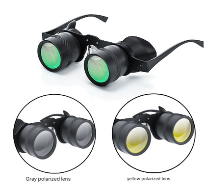10x Telescope + Red Polarised + Grey Polarised Lens 10x HD Fishing Binocular Glasses - Polarized Zoom for V888-ELOSUNG28354