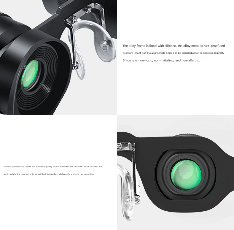 10x Telescope + Tri-colour Polarised Lens 10x HD Fishing Binocular Glasses - Polarized Zoom for Float Watching V888-ELOSUNG28355