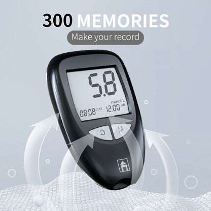 Black Home Blood Glucose Meter - English Version Medical Automatic Blood Sugar Tester with Strips V888-ELOSUNG28356
