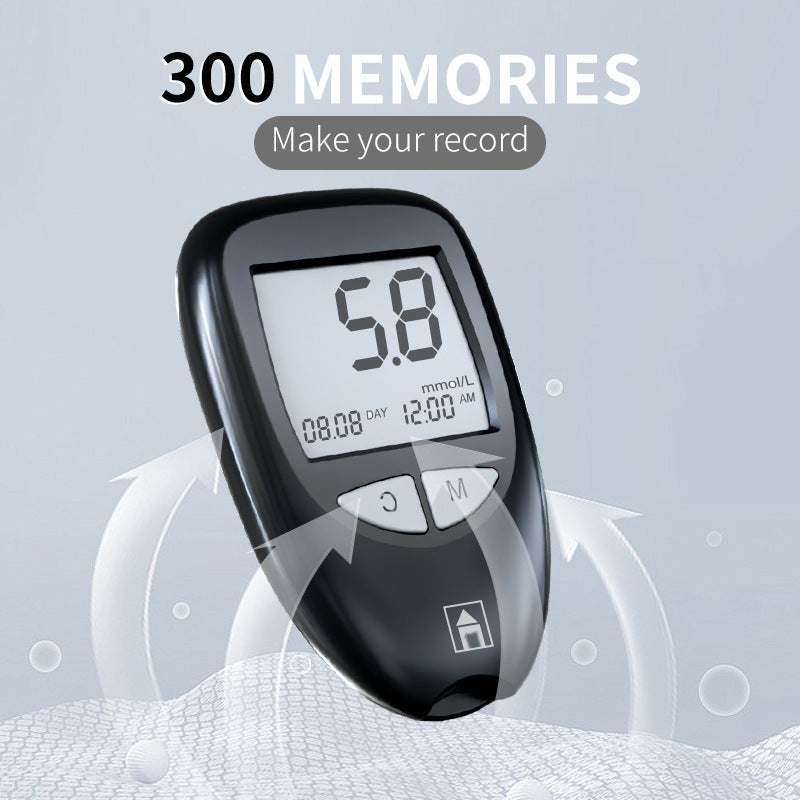 White Home Blood Glucose Meter - English Version Medical Automatic Blood Sugar Tester with Strips V888-ELOSUNG28357