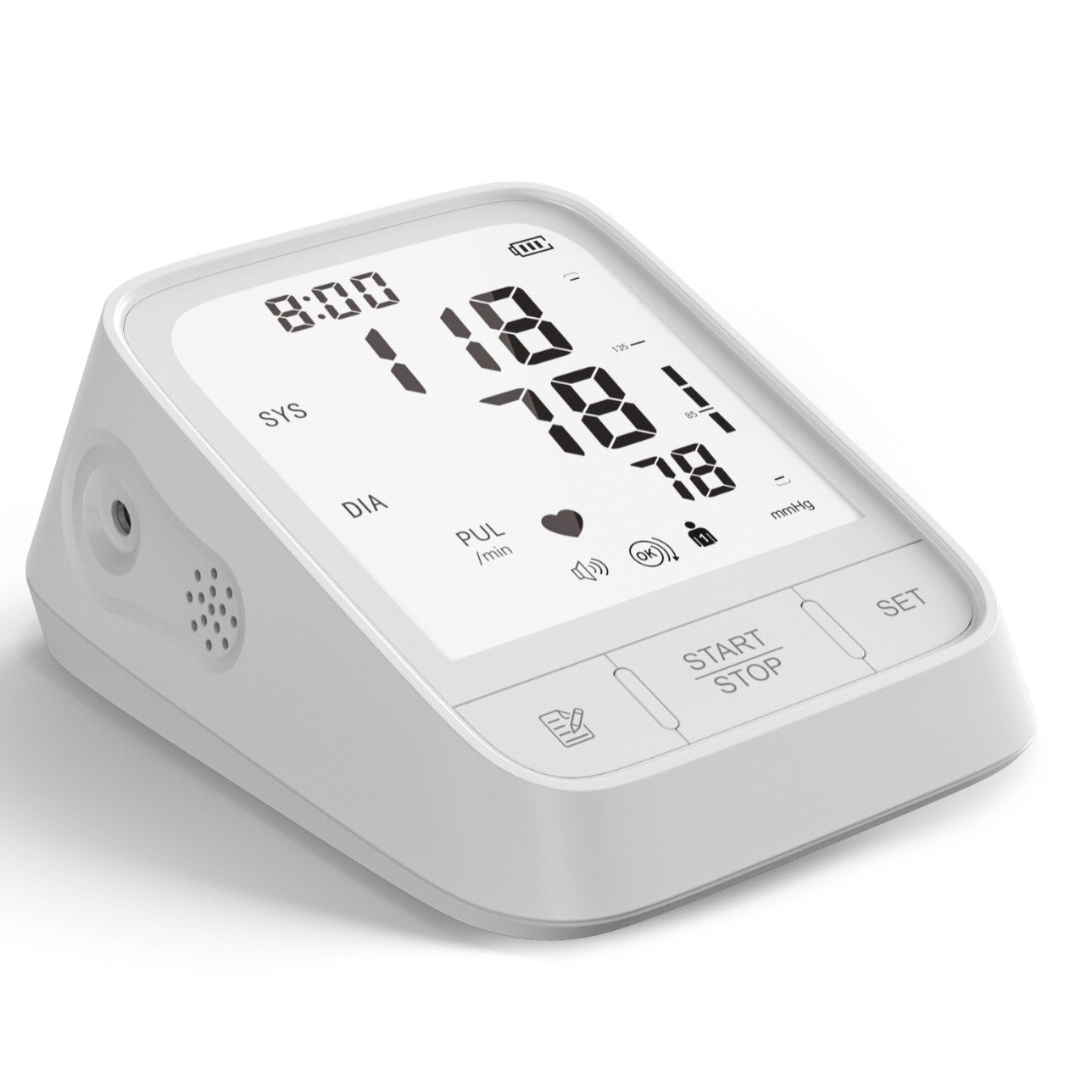 White Smart Upper Arm Blood Pressure Monitor - Medical Automatic BP Machine for Export V888-ELOSUNG28358