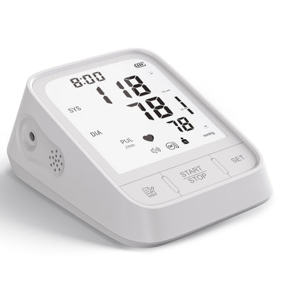 White Smart Upper Arm Blood Pressure Monitor - Medical Automatic BP Machine for Export V888-ELOSUNG28358