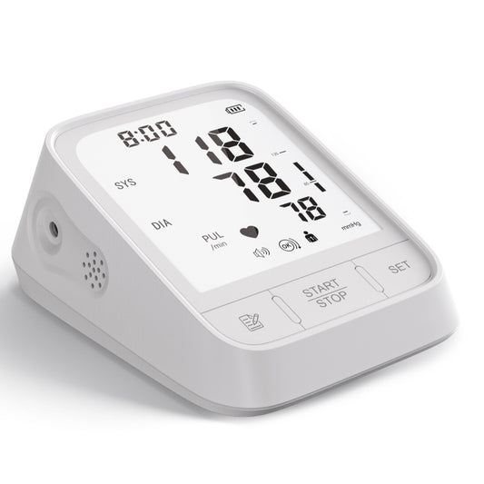 White Smart Upper Arm Blood Pressure Monitor - Medical Automatic BP Machine for Export V888-ELOSUNG28358
