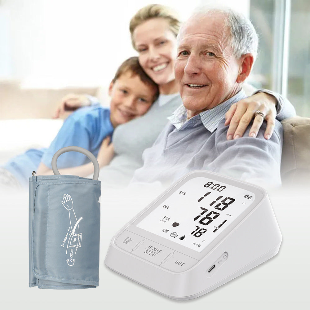 White Smart Upper Arm Blood Pressure Monitor - Medical Automatic BP Machine for Export V888-ELOSUNG28358
