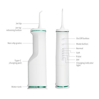 White Home Electric Oral Irrigator - Portable Water Flosser for Teeth Cleaning V888-ELOSUNG28359