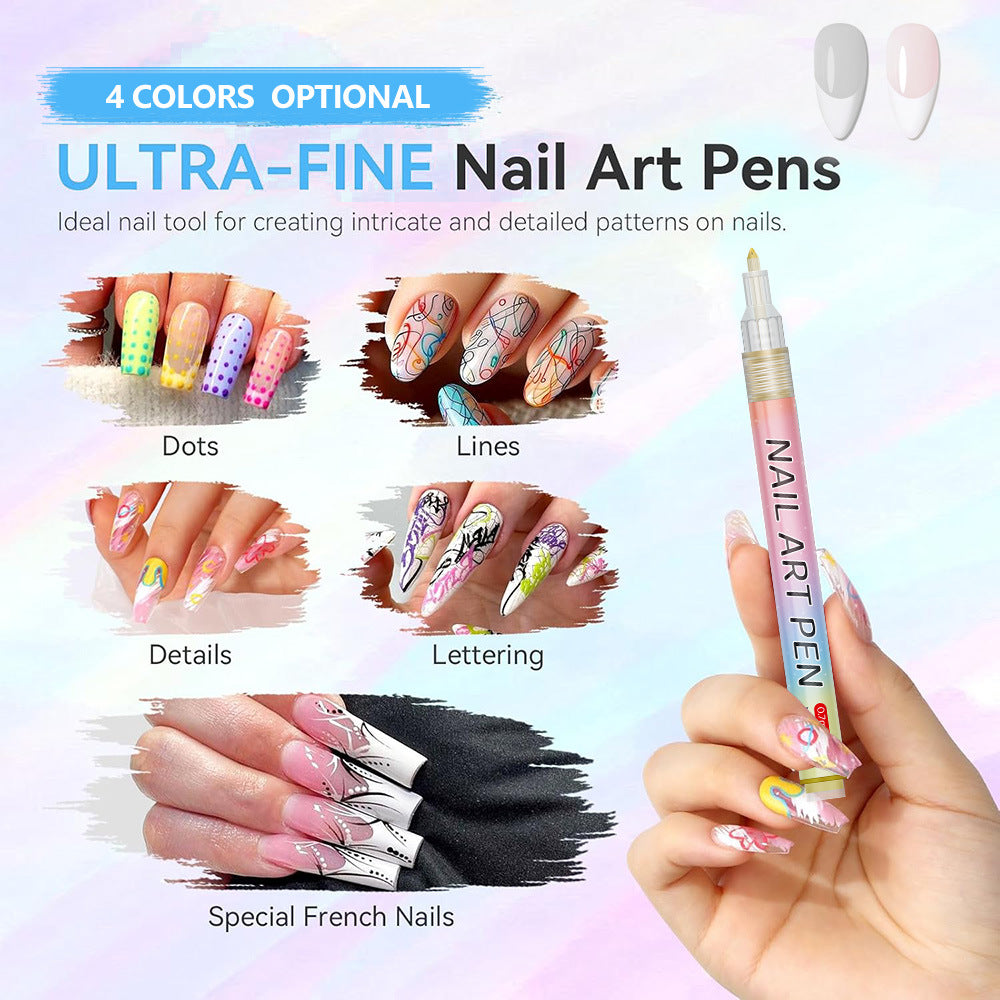 Pink 0.7mm Nail Art Doodle Pen 12 Sticks- Single Color Acrylic Marker for Nail Design, No-Bake V888-ELOSUNG28410