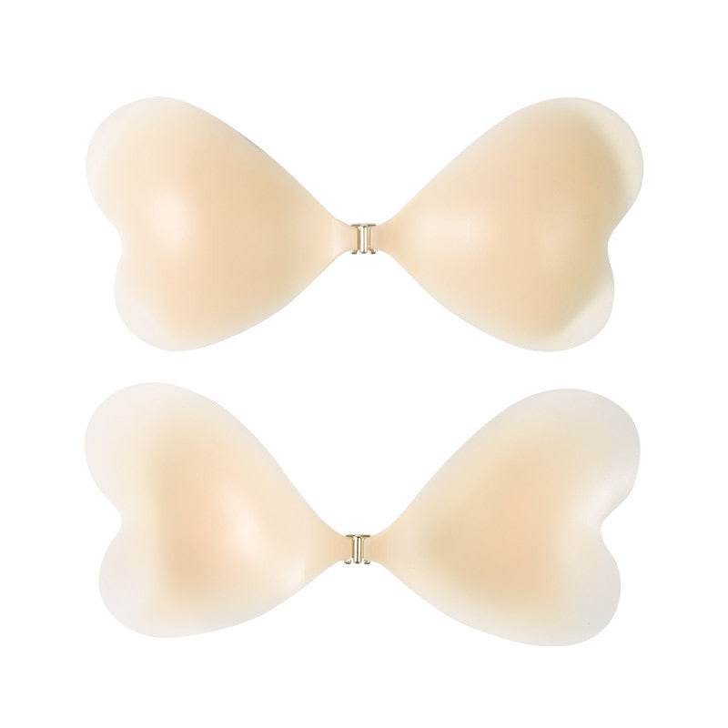 Size S [A cup] Two Pairs Light Skin Colour Heart-Shaped Silicone Breast Sticker - Thin Invisible Push-Up for V888-ELOSUNG28430