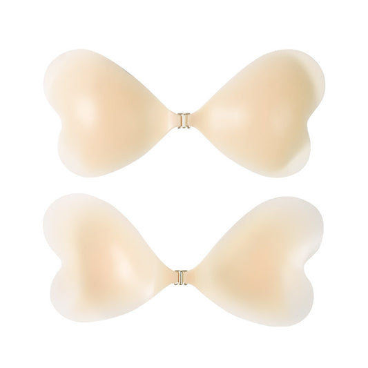 Size M [B cup] Two Pairs Light Skin Colour Heart-Shaped Silicone Breast Sticker - Thin Invisible Push-Up for V888-ELOSUNG28431