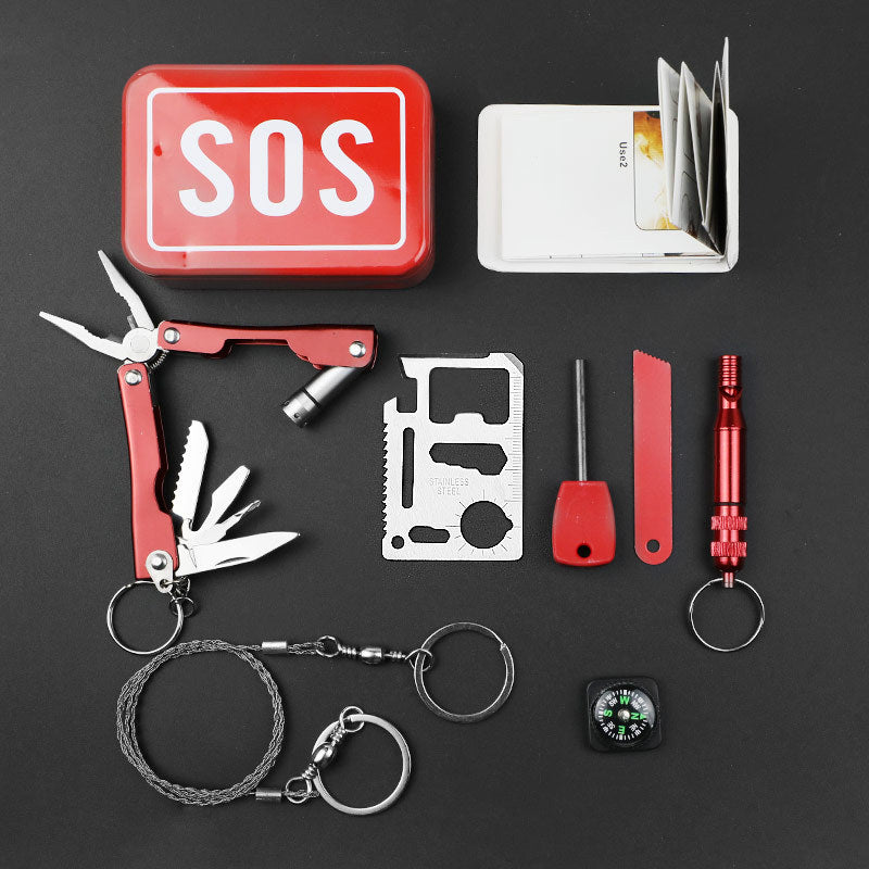 Compact SOS Survival Kit - 194 g Emergency Multi-Tool Set for Outdoor Adventures V888-ELOSUNG28433