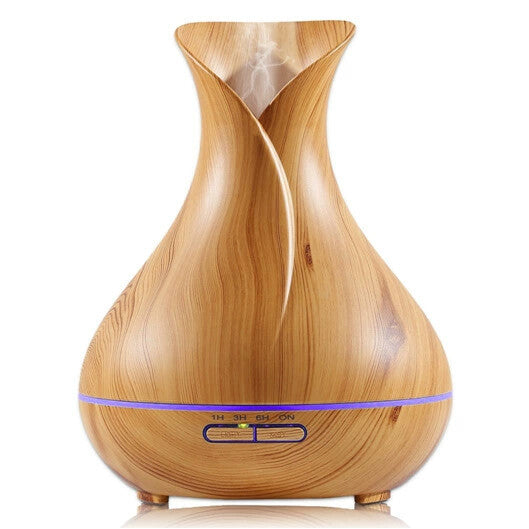 Wood Grain 500ml Wood-Grain Essential Oil Aroma Diffuser with Lattice Design and Humidifier V888-ELOSUNG28450
