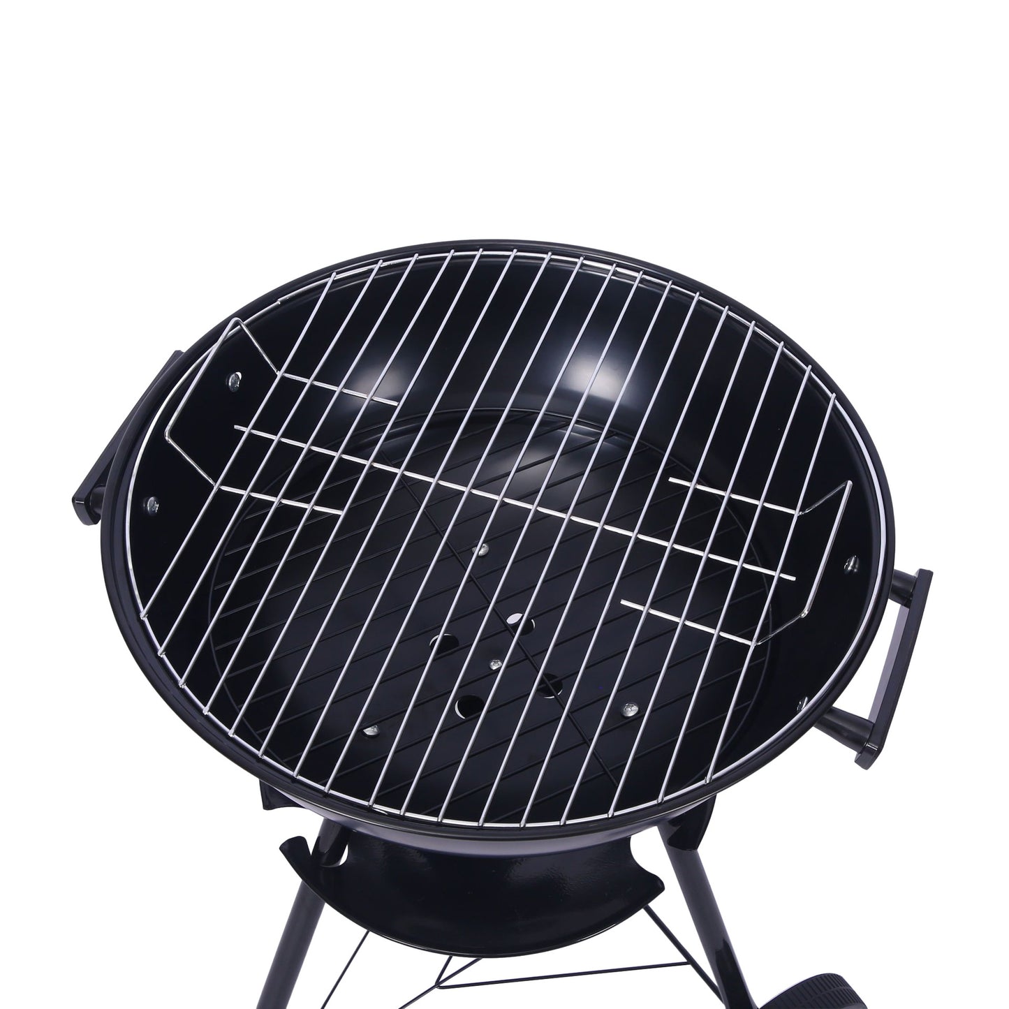 Outdoor Folding Apple-Shaped Stainless Steel Charcoal Barbecue Grill - 41cm Grill Net V888-ELOSUNG28465