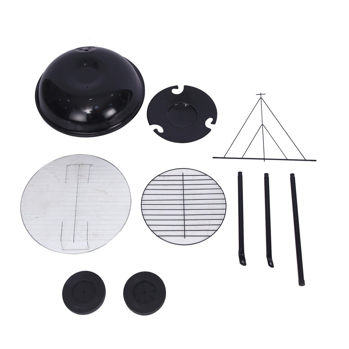Outdoor Folding Apple-Shaped Stainless Steel Charcoal Barbecue Grill - 41cm Grill Net V888-ELOSUNG28465