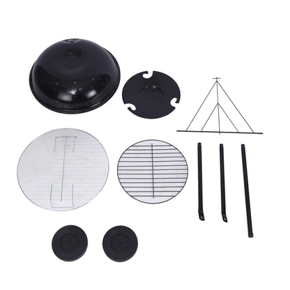 Outdoor Folding Apple-Shaped Stainless Steel Charcoal Barbecue Grill - 41cm Grill Net V888-ELOSUNG28465