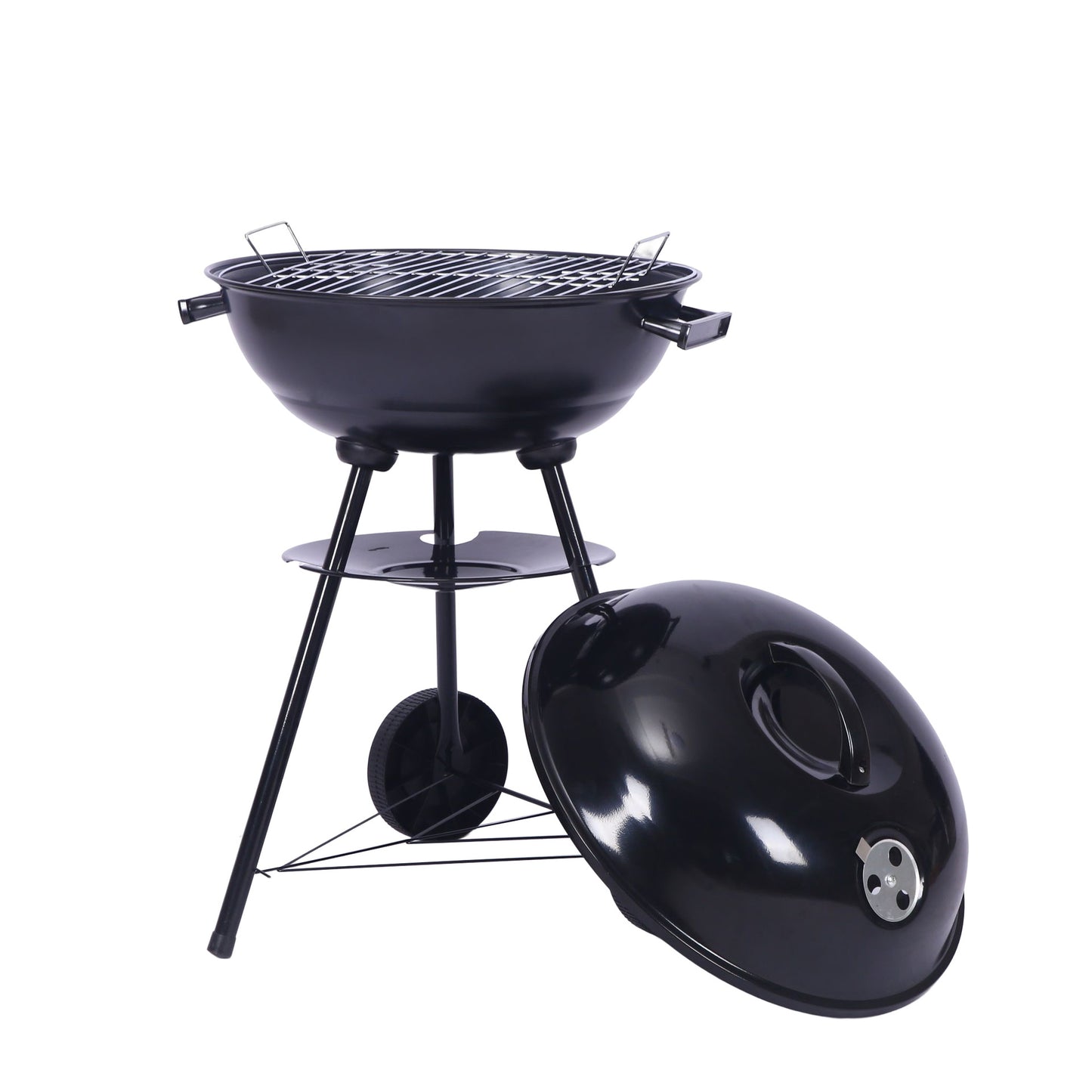 Outdoor Folding Apple-Shaped Stainless Steel Charcoal Barbecue Grill - 41cm Grill Net V888-ELOSUNG28465