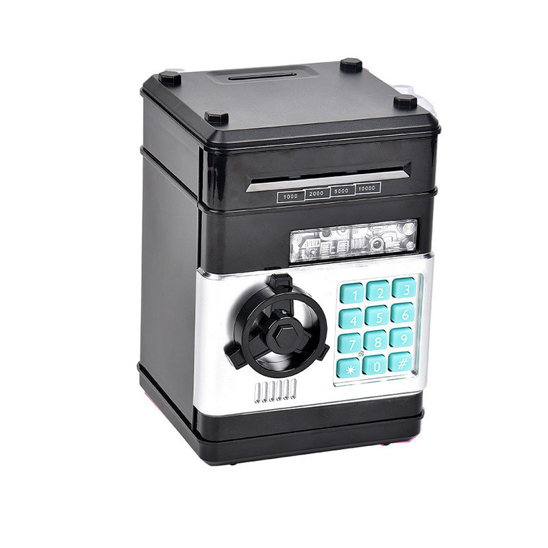 Black Children's Mini Safe Piggy Bank with Fingerprint and Password Lock V888-ELOSUNG28466