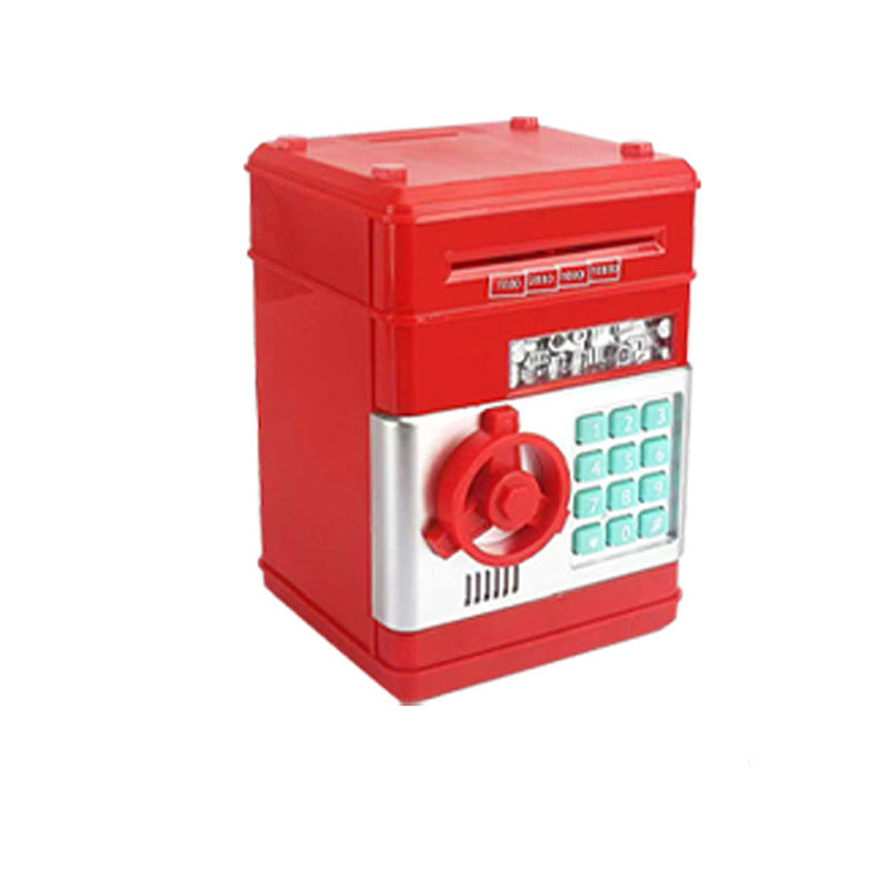 Red Children's Mini Safe Piggy Bank with Fingerprint and Password Lock V888-ELOSUNG28470