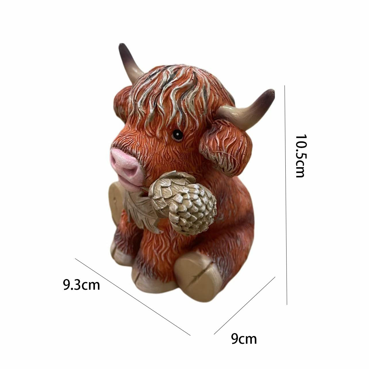 Cute Scottish Highland Cow Resin Statue - Nordic Home Decor Gift V888-ELOSUNG28479