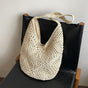Beige Flower-Patterned Cotton Crochet Tote Bag - Beach and Commute Essential V888-ELOSUNG28480