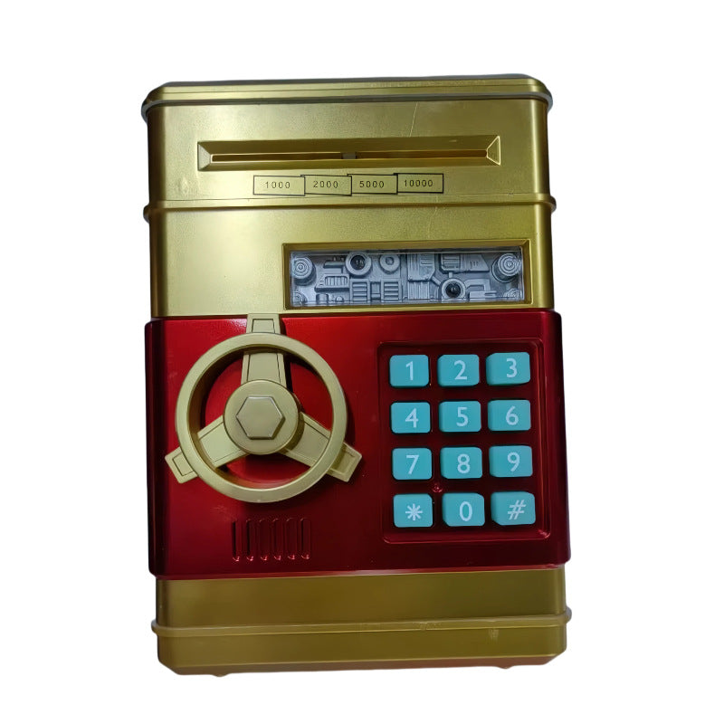 Gold Children's Mini Safe Piggy Bank with Fingerprint and Password Lock V888-ELOSUNG28506