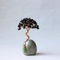 Black Obsidian Natural Crystal Wealth Tree - 12cm Feng Shui Decor, Elegant Office Desk Ornament V888-ELOSUNG28517