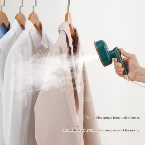White Mini Handheld Steam Iron - Portable Garment Steamer V888-ELOSUNG28537