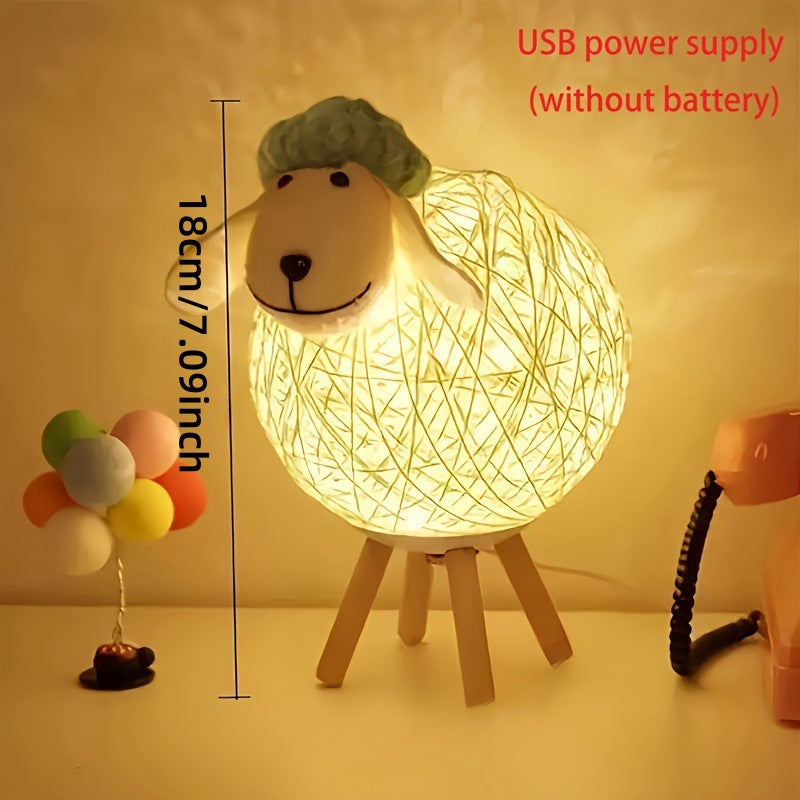 Nordic-Style Sheep Night Light - Warm Romantic Bedroom Lamp V888-ELOSUNG28549
