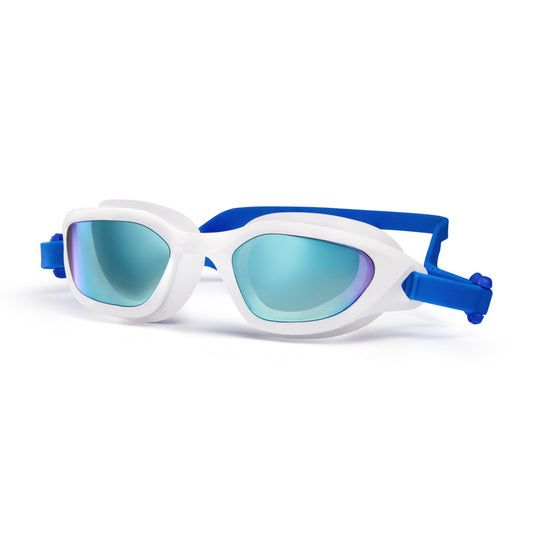 Coated Blue-white-blue Premium Full-View Anti-Fog Adult Swim Goggles with Wide-Frame Design V888-ELOSUNG28566