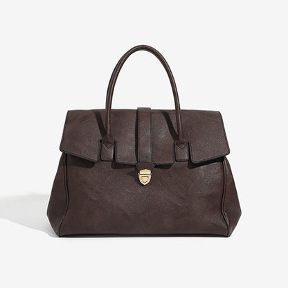 Coffee Brown Spacious Women's PU Leather Tote Bag with Laptop Compartment V888-ELOSUNG28569