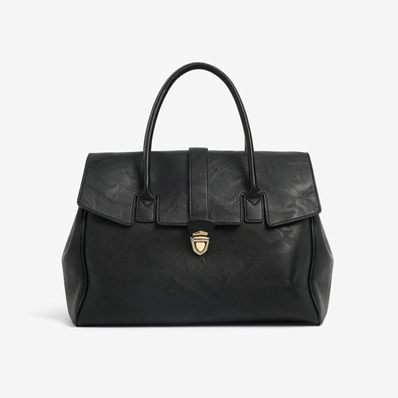 Black Spacious Women's PU Leather Tote Bag with Laptop Compartment V888-ELOSUNG28570