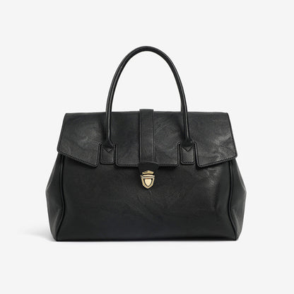 Black Spacious Women's PU Leather Tote Bag with Laptop Compartment V888-ELOSUNG28570