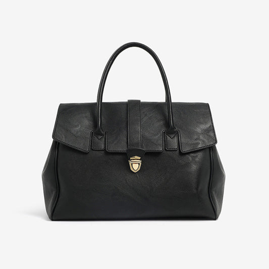 Black Spacious Women's PU Leather Tote Bag with Laptop Compartment V888-ELOSUNG28570