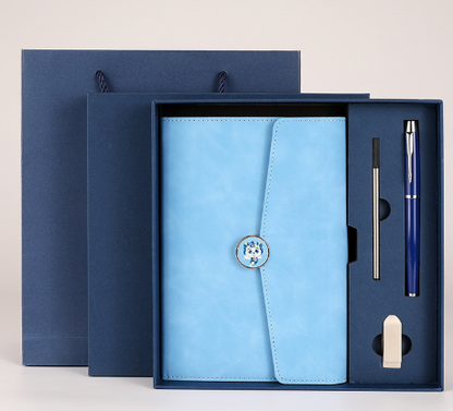 Blue Premium A5 Three-Fold Notebook Gift Set with 16GB USB and Pen V888-ELOSUNG28573