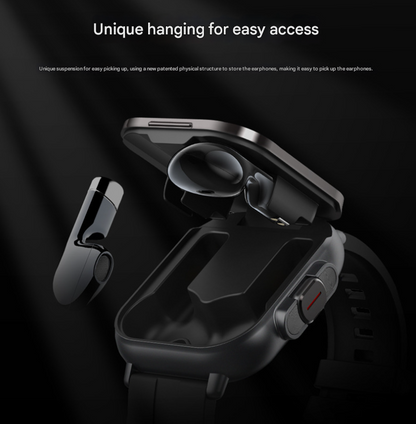 Silver Steel 2-in-1 Bluetooth Smartwatch with Integrated Earbuds for Sports V888-ELOSUNG28583