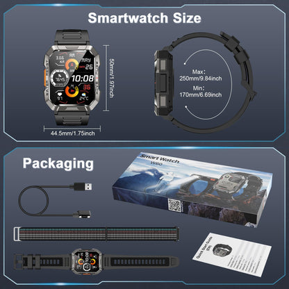 Men's Outdoor Smartwatch with Bluetooth Calling and Flashlight V888-ELOSUNG28587