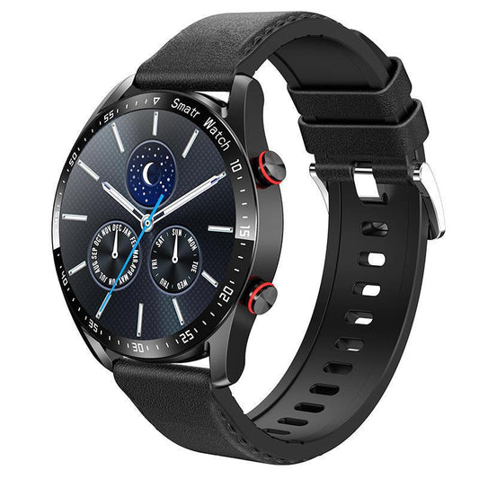Black Silicone +22MM Black Mitsubishi Steel Strip Business Smartwatch with ECG and PPG Monitoring and V888-ELOSUNG28593