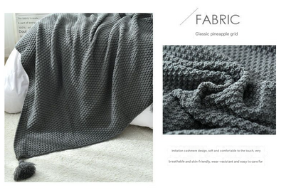 110cm x 150cm Coffee Knitted Sofa Blanket for Autumn and Winter Naps V888-ELOSUNG28609