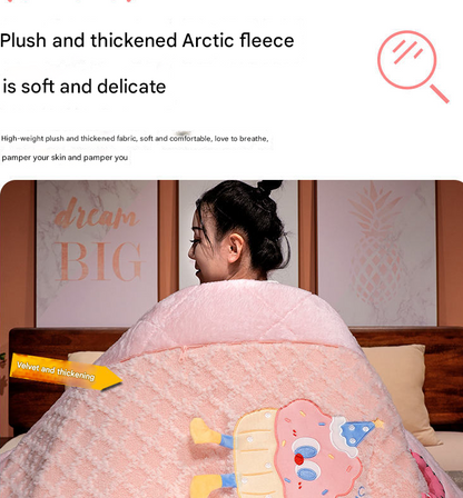 Purple Cartoon Cookie Pillow Blanket 2-in-1 for Winter Car and Office Use V888-ELOSUNG28613