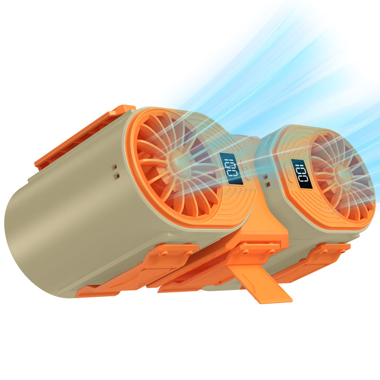 Brown-orange Portable Turbo Waist Fan with Digital Display and Dual Air Outlets V888-ELOSUNG28616